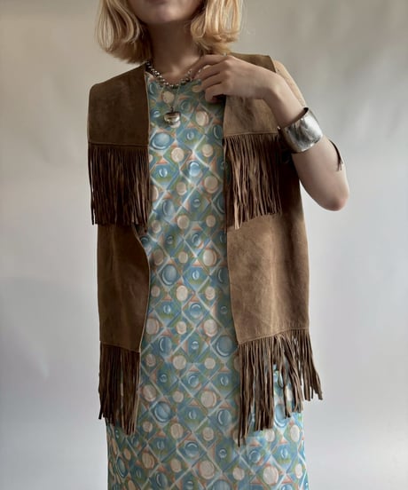 【USED】 Suede Fringe Vest  /250823-024
