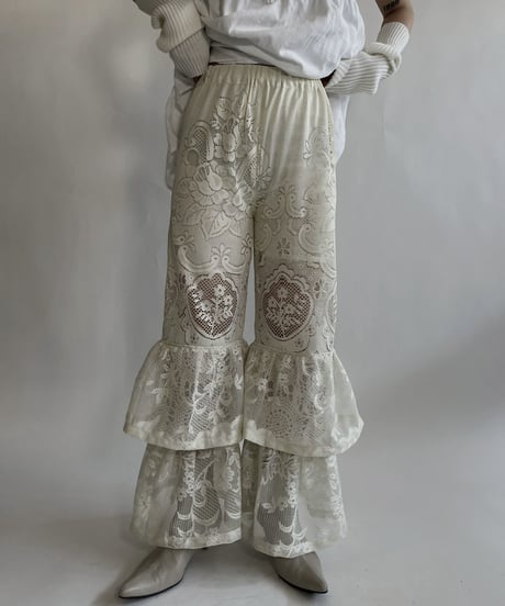 【RE;CIRCLE】 RE Crochet Lace Tiered Pants / 220526-041