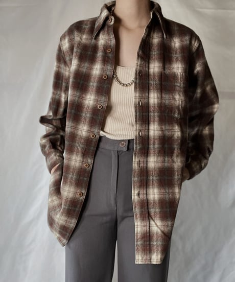 【USED】  Plaid Wool L/S Shirt ③/220127-026