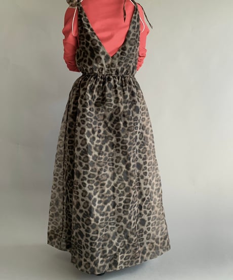 【USED】  Leopard Patterned Camisole Long One-Piece /241116-007