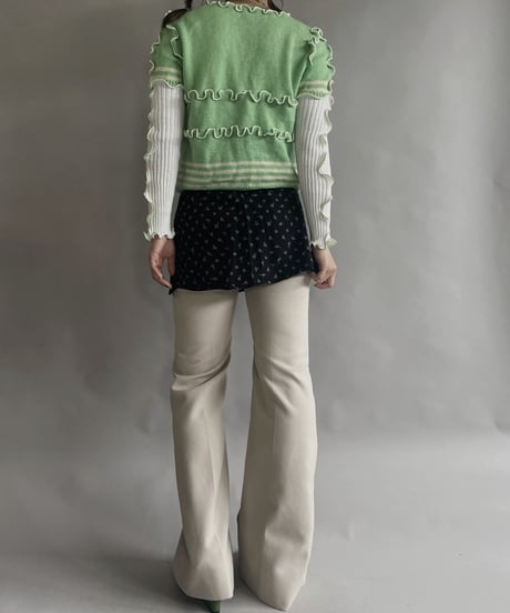 【USED】 Flower Patterned Poly Mini Skirt / 230323-003