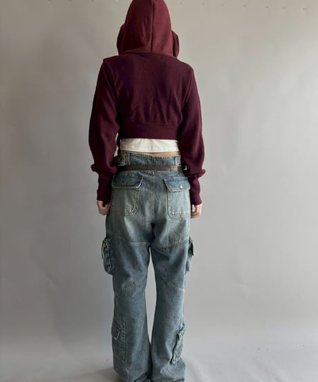 【RE;CIRCLE】 RE Hooded Acrylic Short Cardigan / 251016-001