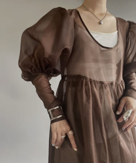 【RE;CIRCLE】 RE Sheer Puff Sleeve One-piece / 230706-004