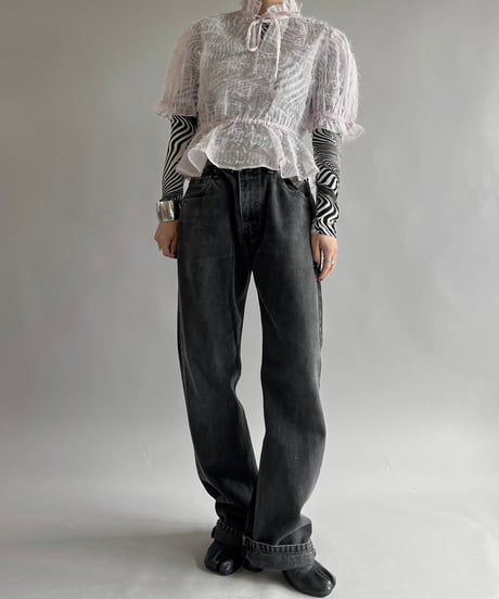【USED】 Sheer Design S/S Top /240928-010