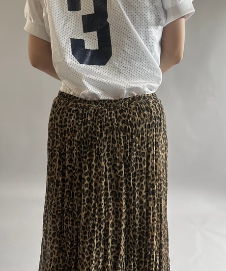 【USED】 Leopard PatternedPleats Long Skirt/ 240907-009