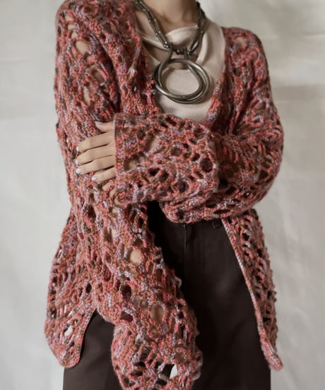 【USED】  Crochet Knit L/S Top⑧/211014-059