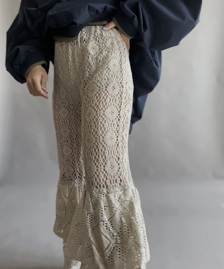 【RE;CIRCLE】 RE Crochet Tiered Pants / 230330-021