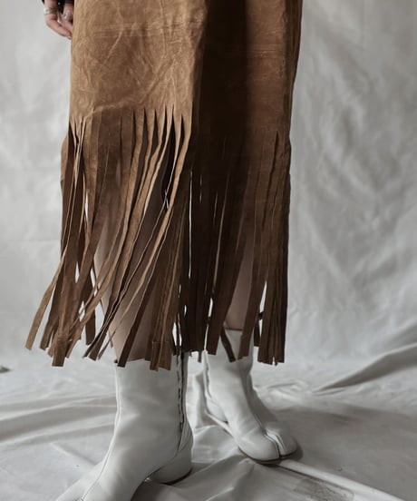 【USED】 Suede Fringe Skirt/210926-011