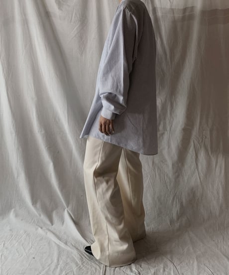 【RE;CIRCLE】 RE Stripe Band Collar Shirt④/210414-032