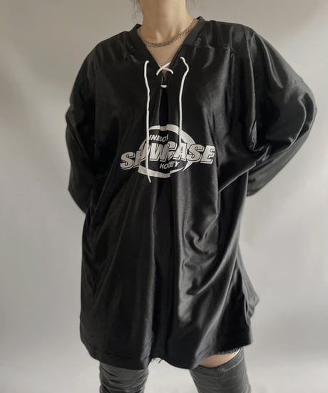 【USED】 Made in USA L/S Lace Up Game  Shirt/ 231014-025