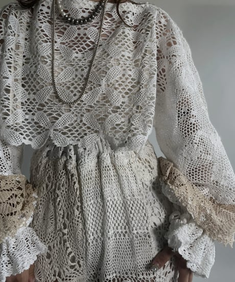 【RE;CIRCLE】 RE Crochet Cord Top / 220623-016