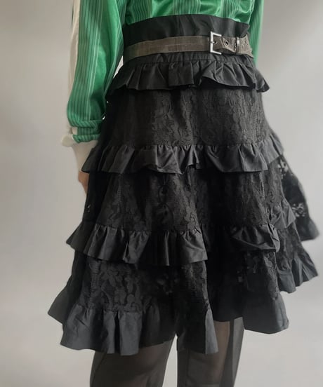 【USED】 Lace Tiered mini Skirt /230902-013