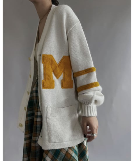 【USED】  Lettered Acrylic Cardigan / 231021-019