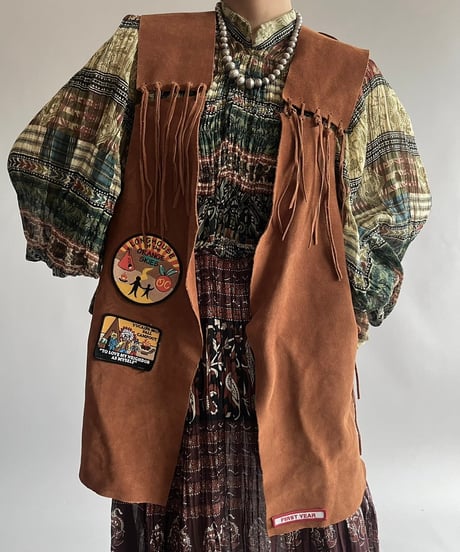 【USED 】Pig Skin Fringe Vest /240912-007
