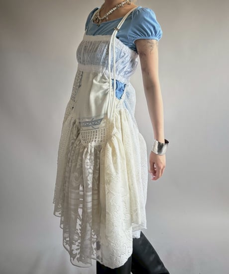 【RE;CIRCLE】RE Crochet Lace Patch work Camisole One-Piece Middle/250731-005