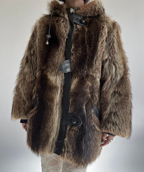 【USED】YUDOFSKY Real Fur Hooded Jacket TALON Zipper /250104-033