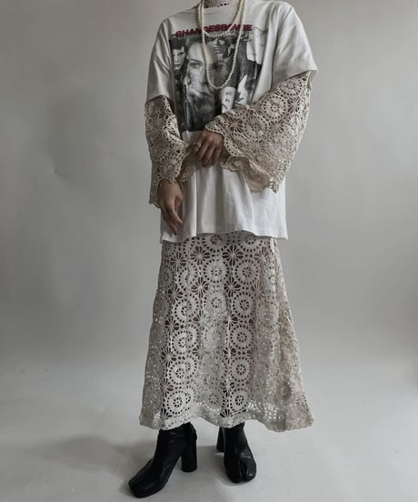【RE;CIRCLE】 RE Crochet Lace Shirt Tops / 220427-016