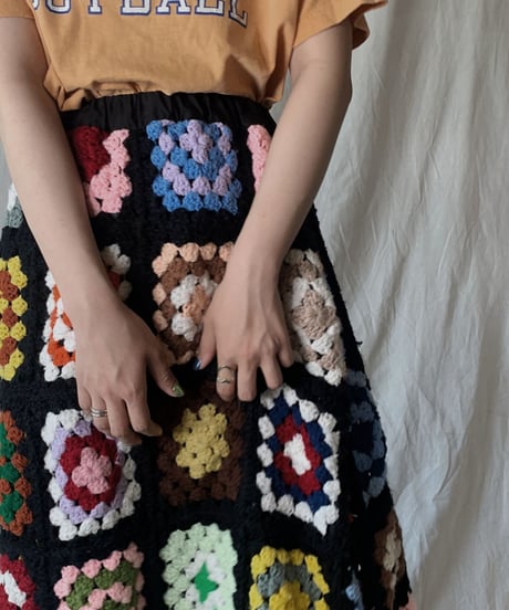 【RE;CIRCLE】 RE Granny Knit Long Skirt②/210421-014