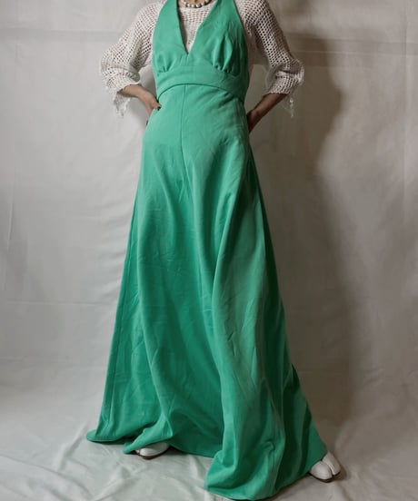 【USED】  Poly Halter Neck One-piece/20210819-009