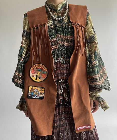 【USED 】Pig Skin Fringe Vest /240912-007