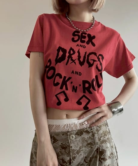【USED】80's~ SEX & DRUGS & ROCK N ROLL T-Shirt /250621-009