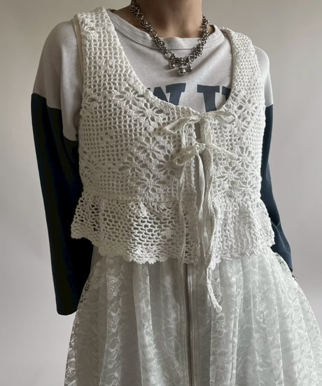 【RE;CIRCLE】RE Crochet Short Vest / 250515-010