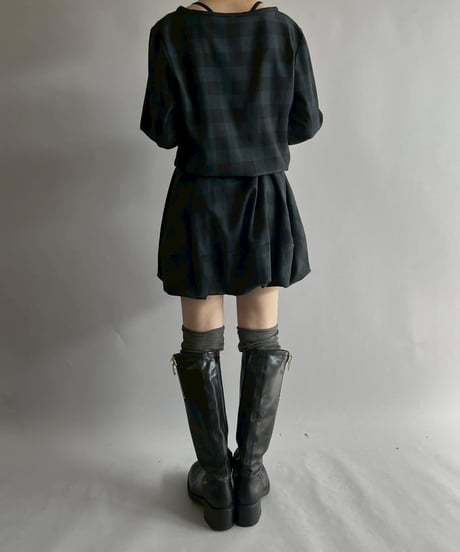 【USED】 Cop.Copine Balloon Hem Checked One-Piece  /251014-021