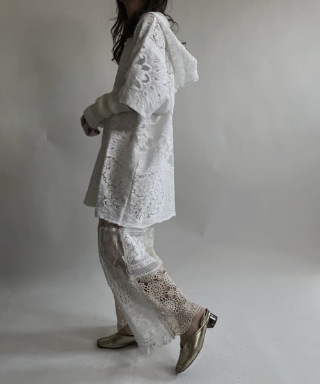 【RE;CIRCLE】 RE Crochet Lace S/S Hoodie / 220427-026