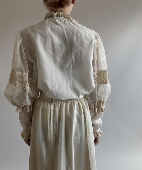 【USED】 Sheer Sleeve Design Shirt  / 250628-026