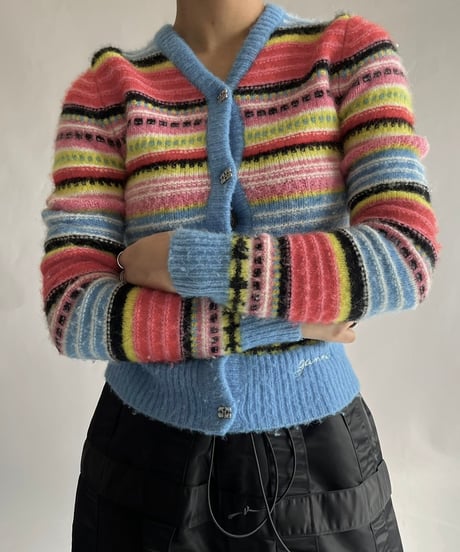 【USED】  GANNI Patterned Knit Cardigan /241214-025