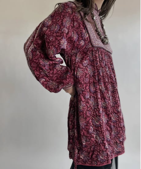 【売約済】 Indian Long Sleeves One-piece / 220514-028
