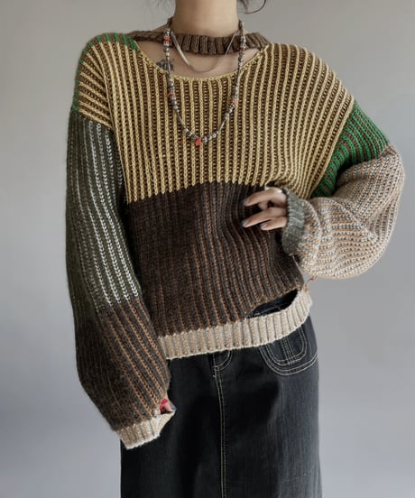【USED】 ECKHAUS LATTA Patterned Knit Top /240127-030