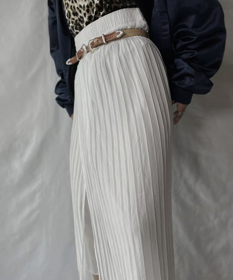 【USED】 Poly Pleats Long Skirt①/210921-028