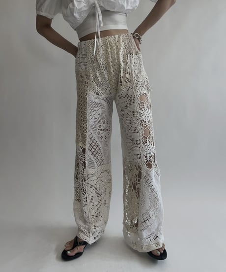 【RE;CIRCLE】 RE Crochet Patchwork Pants / 220728-025
