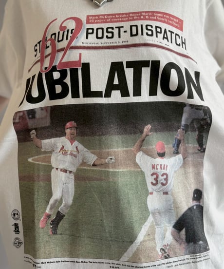 【USED】 98's Baseball Newspaper T-Shirt / 260607-005