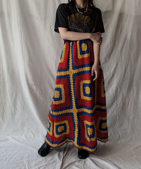 【RE;CIRCLE】 RE Granny Knit Long Skirt⑤/210421-017