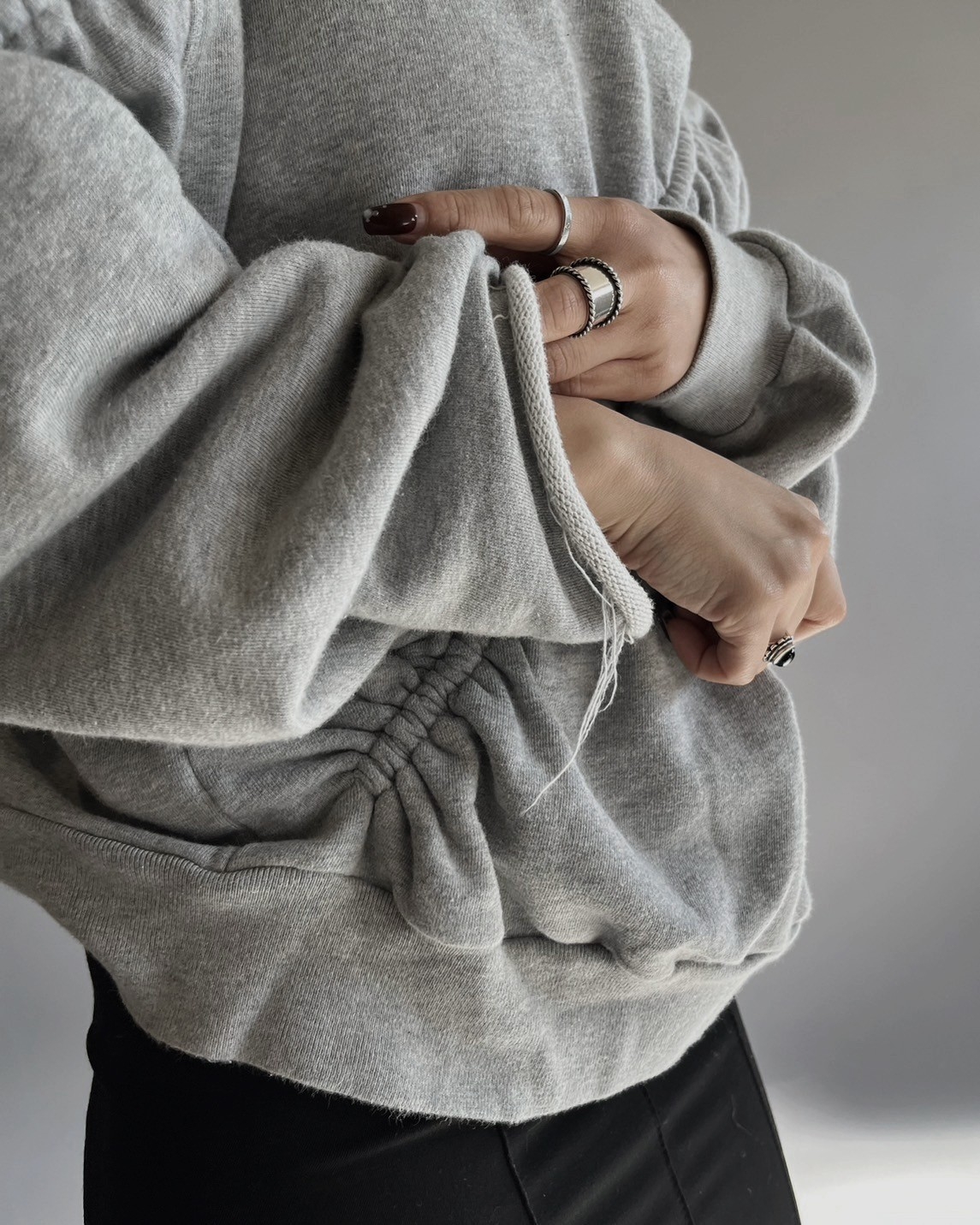 VIP【関税送料無料】希少 DRIES VAN NOTEN GREY SCARF 20AW DRIES VAN NOTEN / Long Knit Scarf‐ロングマフラー
