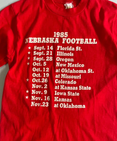 【USED】 85's NEBRASKA Foot Ball T-Shirt /240429-060
