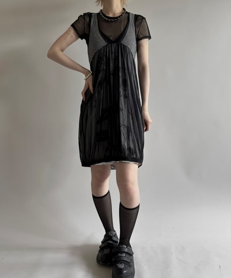 【USED】 Border Flower Pattern One-Piece  / 250531-015