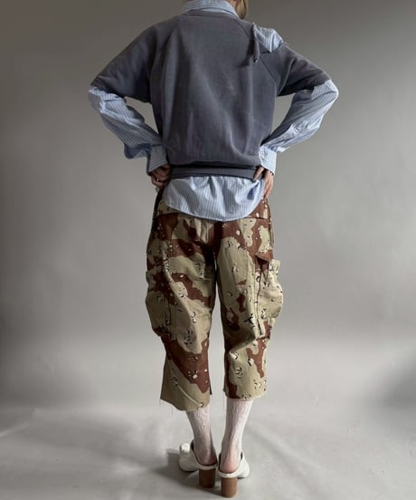 【USED】 Military Camouflage Cut Off Paint Pants /260226-012