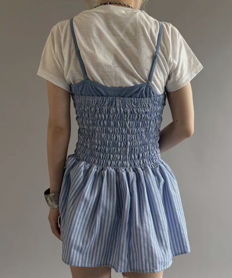 【RE;CIRCLE】  RE Stripe Shirt Mini One-Piece / 260611-004
