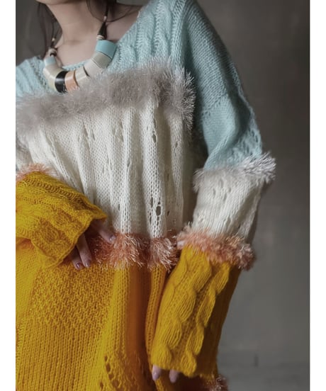 【USED】　Cable Mohair Knit Top/ 220220-018