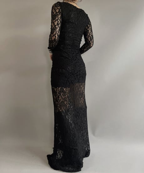 【USED】 Flower Pattern Lace One-piece / 230701-013