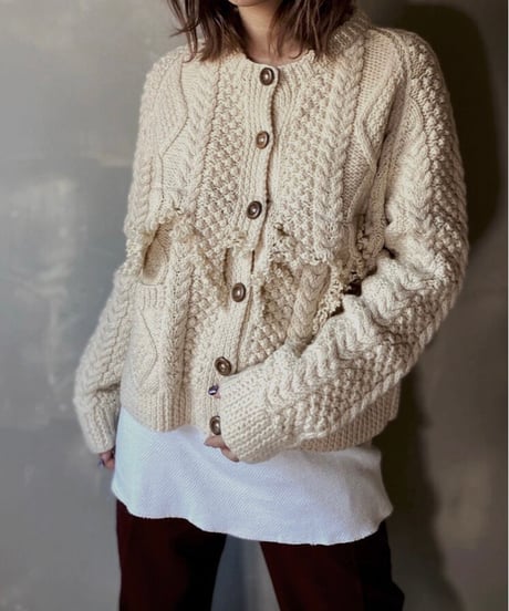【RE;CIRCLE】 Fringe Cable Knit Cardigan ① / 201112-025