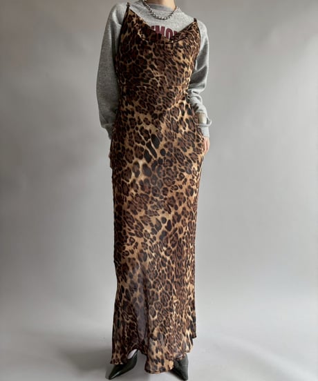 【USED】 Leopard long camisole One-Piece  /250920-035