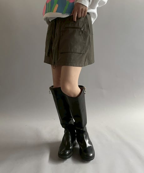 【USED】 Double Zip up Pocket Design Mini Skirt /251012-007