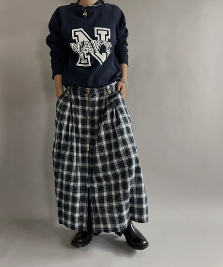 【USED】 Cotton Checked Long Skirt / 220903-001