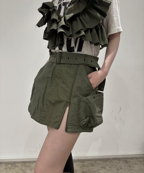 【 RE;CIRCLE】 RE ARMY Double Zip Mini Skirt/ 250703-002
