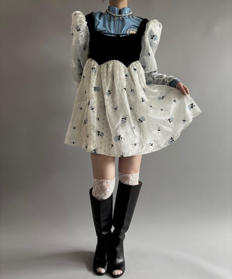【USED】 Puff sleeves mini One-Piece  /250920-022