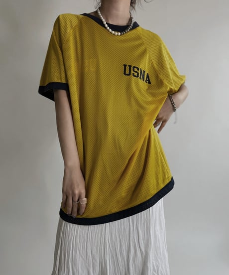 【USED】 Double Face USNA Short Sleeves T-shirt / 220507-034